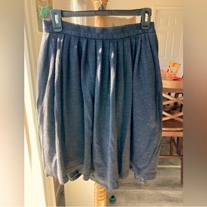 Ann Klein 2 Pleated A-line 100% Wool Dark Gray Skirt (12)